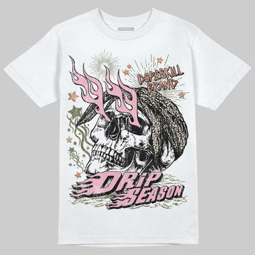 SB Dunk Low Pro x Arts-Rec Skateshop Rust Pink and Rough Green DopeSkill T-Shirt Drip Season Graphic Streetwear - White