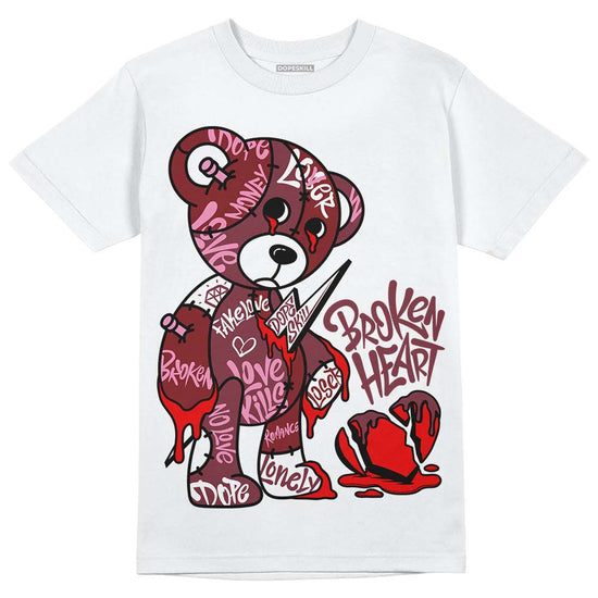 Jordan 1 Retro High OG “Team Red” DopeSkill T-Shirt Broken Heart Graphic Streetwear - White