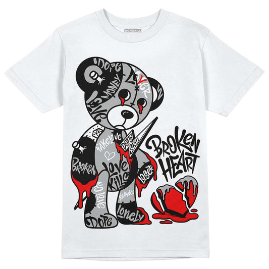Jordan 1 Low OG “Shadow” DopeSkill T-Shirt Broken Heart Graphic Streetwear - White