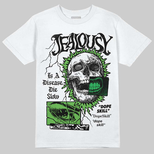 Travis Scott x Jordan Jumpman Jack "GREEN SPARK" DopeSkill T-Shirt Jealousy Graphic Streetwear - White
