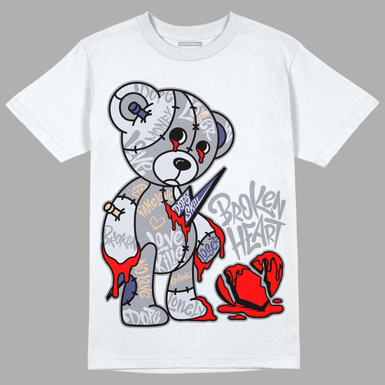 Jordan 4 Retro Frozen Moments DopeSkill T-Shirt Broken Heart Graphic Streetwear - White 