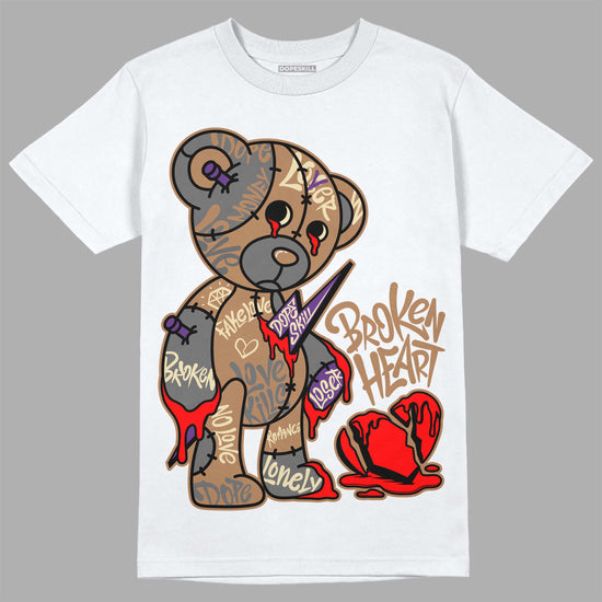 Jordan 6 WMNS Gore-Tex Brown Kelp DopeSkill T-Shirt Broken Heart Graphic Streetwear - White