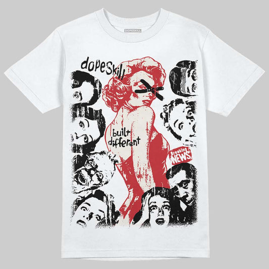 Jordan 4 “Flight Club” DopeSkill T-Shirt Built Different Graphic Streetwear - White