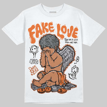 Asics Gel Kayano 14 'Silver Piquant Orange' DopeSkill T-Shirt False Love Graphic Streetwear - White