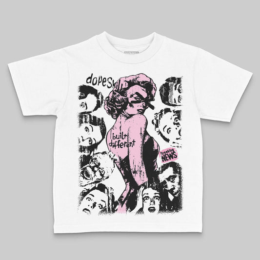 Jordan 12 GS “Pearl Pink” DopeSkill Toddler Kids T-shirt Built Different Graphic Streetwear - White