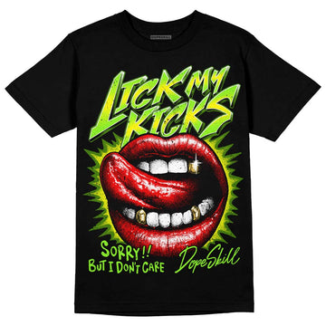 Neon Green Sneakers DopeSkill T-Shirt Lick My Kicks Graphic Streetwear - Black