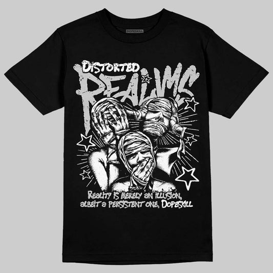 Air Foamposite One 'Triple White' DopeSkill T-Shirt Distorted Realms Graphic Streetwear - Black