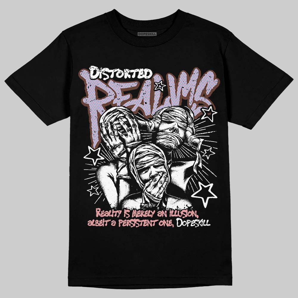 Harris Tweed x Dunk Low Denim Turquoise and Baroque Brown DopeSkill T-Shirt Distorted Realms Graphic Streetwear - Black