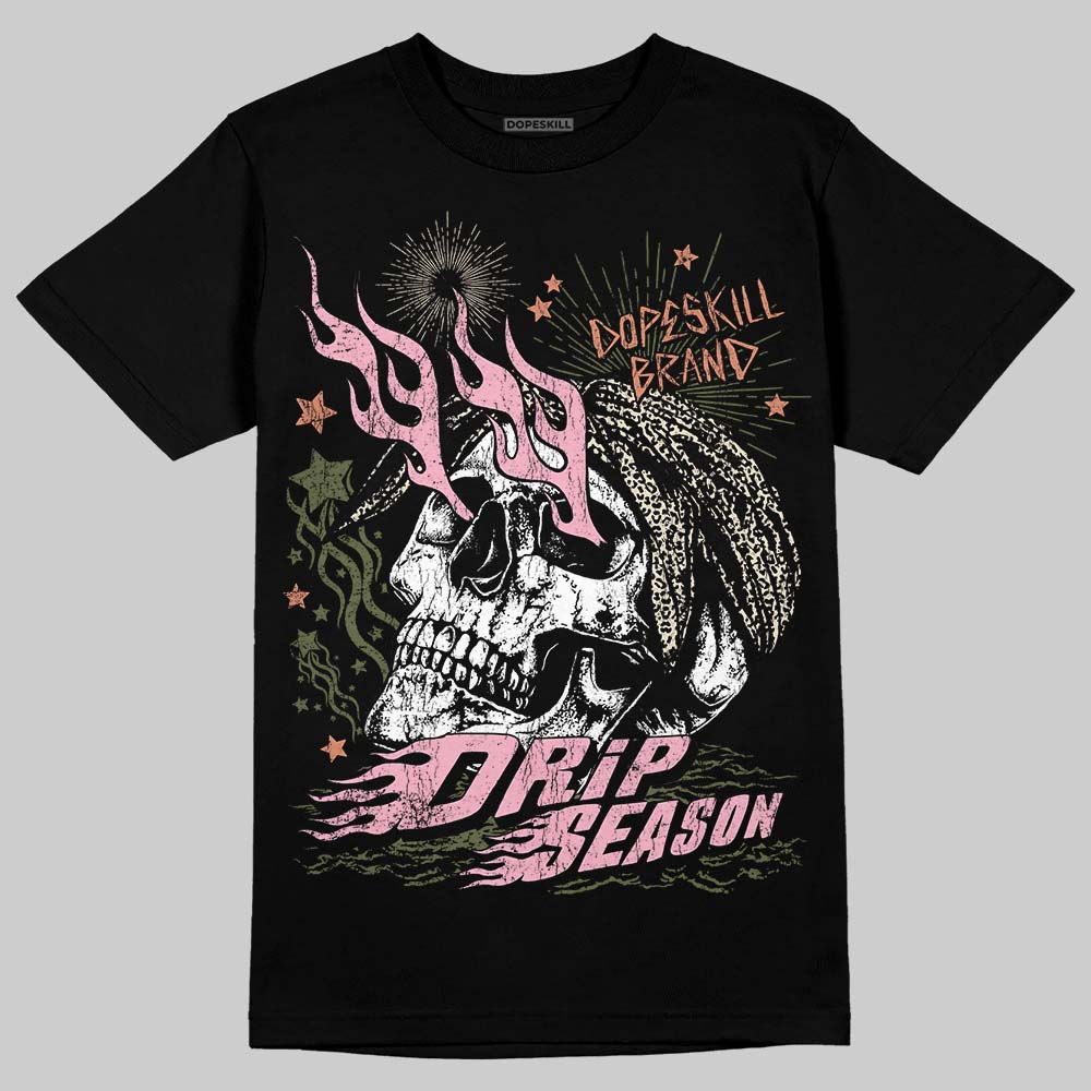 SB Dunk Low Pro x Arts-Rec Skateshop Rust Pink and Rough Green DopeSkill T-Shirt Drip Season Graphic Streetwear - Black