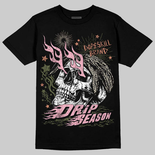 SB Dunk Low Pro x Arts-Rec Skateshop Rust Pink and Rough Green DopeSkill T-Shirt Drip Season Graphic Streetwear - Black