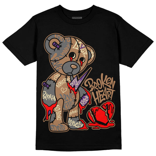 Jordan 6 WMNS Gore-Tex Brown Kelp DopeSkill T-Shirt Broken Heart Graphic Streetwear - Black