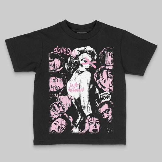Jordan 12 GS “Pearl Pink” DopeSkill Toddler Kids T-shirt Built Different Graphic Streetwear - Black