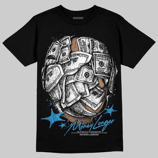 Jordan 4 Retro Military Blue DopeSkill T-Shirt Money Longer Graphic Streetwear - Black