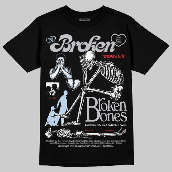 Jordan 5 Retro OG Black Metallic Reimagined DopeSkill T-Shirt Broken Bones Graphic Streetwear - Black