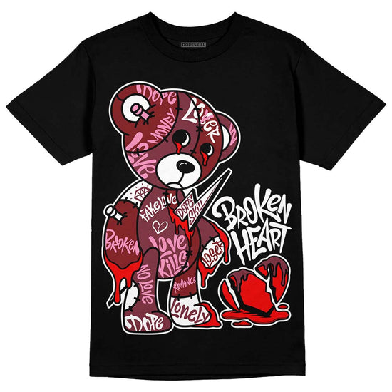 Jordan 1 Retro High OG “Team Red” DopeSkill T-Shirt Broken Heart Graphic Streetwear - Black