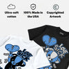 Black University Blue 5s DopeSkill T-Shirt Love Sick Graphic