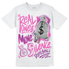 Jordan 4 GS “Hyper Violet” DopeSkill T-Shirt Real Ones Move In Silence Graphic Streetwear - White