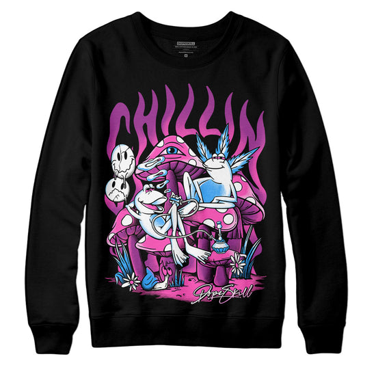 Jordan 4 GS “Hyper Violet” DopeSkill Sweatshirt Chillin Graphic Streetwear - Black