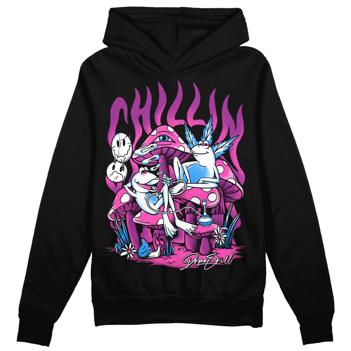 Jordan 4 GS “Hyper Violet” DopeSkill Hoodie Sweatshirt Chillin Graphic Streetwear - Black