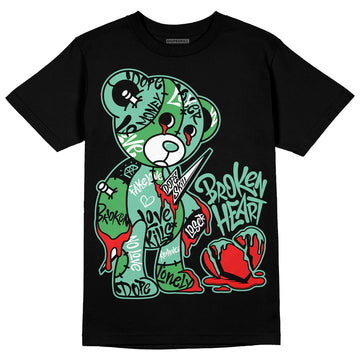 Jordan 1 High OG Green Glow DopeSkill T-Shirt Broken Heart Graphic Streetwear - Black