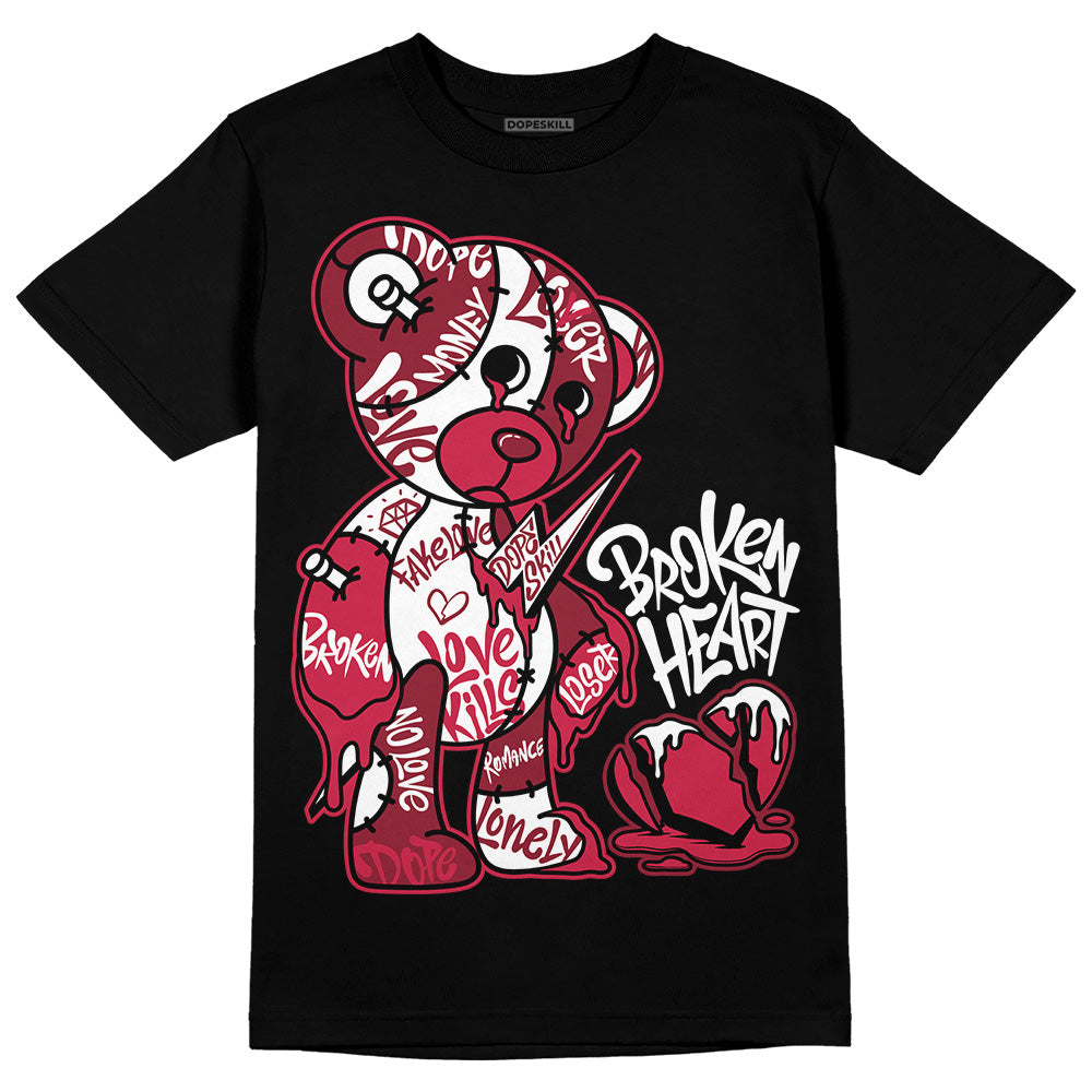 Jordan 1 Retro High '85 OG Metallic Burgundy DopeSkill T-Shirt Broken Heart Graphic Streetwear - Black