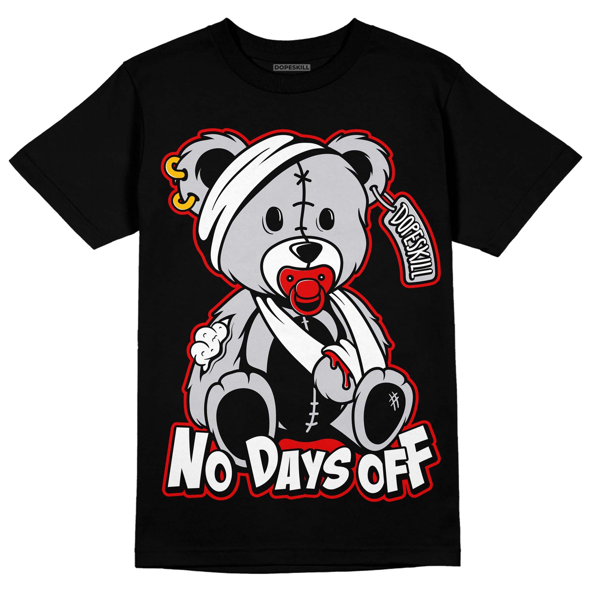 Jordan 2 Retro "Black Cement" DopeSkill T-Shirt Hurt Bear Graphic Streetwear - Black