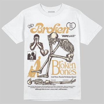 Jordan 5 “Earth/Metallic Gold” DopeSkill T-Shirt Broken Bones Graphic Streetwear - WHite