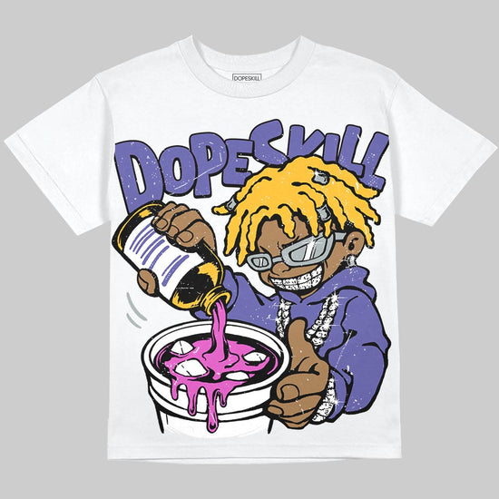 Jordan 4 Lakers DopeSkill T-Shirt Pour Up Graphic Streetwear - White