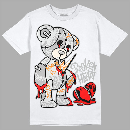 Dunk Low Cool Grey DopeSkill T-Shirt Broken Heart Graphic Streetwear - White 