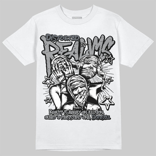 Jordan 5 Retro Wolf Grey (2026) DopeSkill T-Shirt Distorted Realms Graphic Streetwear - White