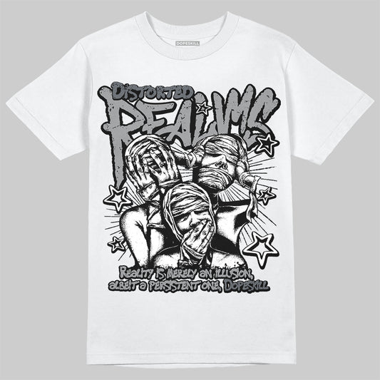 Jordan 5 Retro Wolf Grey (2026) DopeSkill T-Shirt Distorted Realms Graphic Streetwear - White