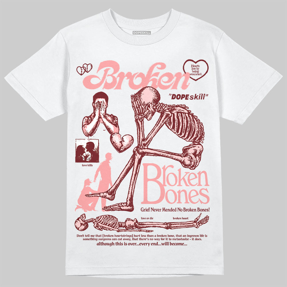Jordan 3 Retro Valentine's Day Treat Yourself (2025) DopeSkill T-Shirt Broken Bones Graphic Streetwear - White