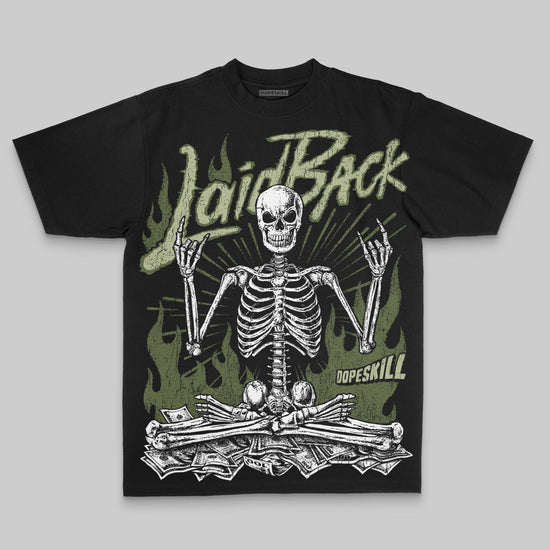 Olive Oversize Print Laid Back DopeSkill Graphic Premium T-shirt Streetwear - black