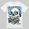Jordan 14 Retro Black and University Blue DopeSkill T-Shirt Rebirth Graphic Streetwear - White 