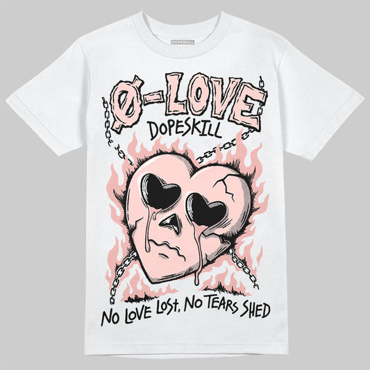 Lanvin Leather Curb Glitter Pale Pink DopeSkill T-Shirt Crying Heart Graphic Streetwear  - White