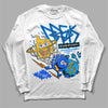 Royal Blue Sneakers DopeSkill Long Sleeve T-Shirt Break Through Graphic Streetwear - White