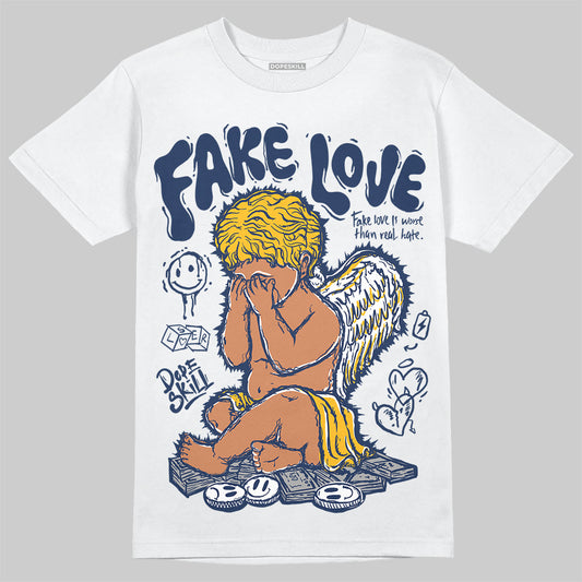 Jordan 4 Retro ‘Dunk From Above’ DopeSkill T-Shirt False Love Graphic Streetwear - White