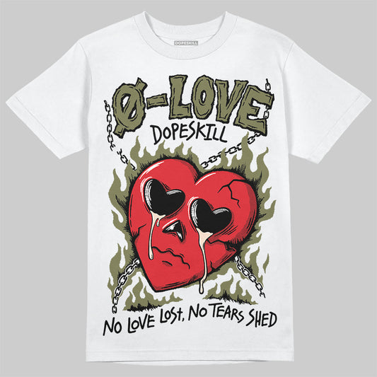 Travis Scott x Jordan 1 Medium Olive DopeSkill T-Shirt Crying Heart Graphic Streetwear - White