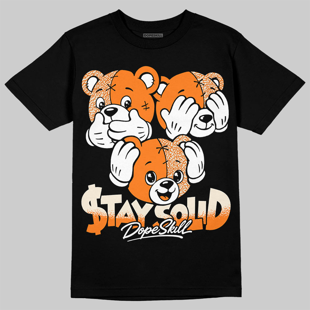 Jordan 3 Orange Citrus DopeSkill T-Shirt Stay Solid Graphic Streetwear - Black