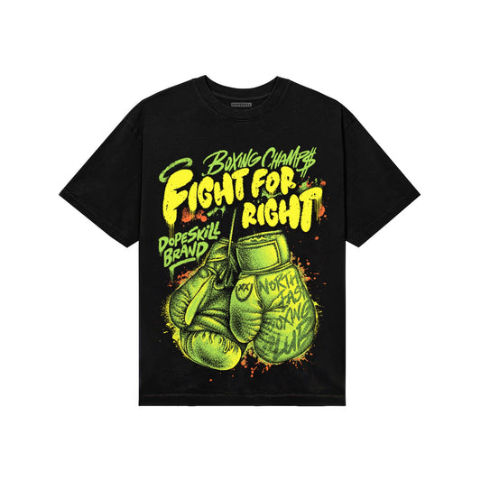 Neon Green Sneakers DopeSkill T-Shirt Fight For Right Graphic Streetwear - Black