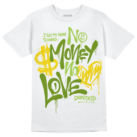 SB Dunk Low Chlorophyll DopeSkill T-Shirt No Money No Love Typo Graphic Streetwear - White