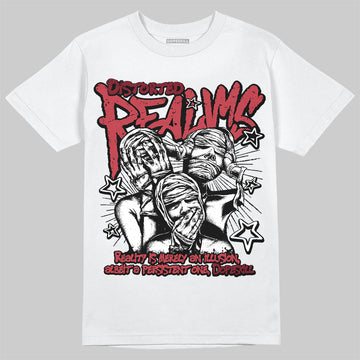 Jordan 4 “Sierra Red" DopeSkill T-Shirt Distorted Realms Graphic Streetwear - White