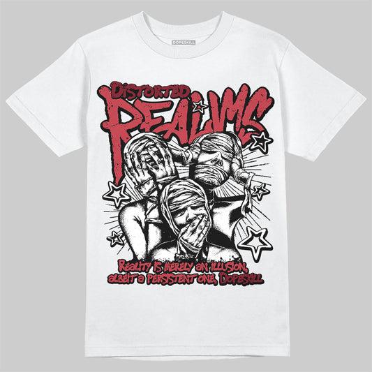 Jordan 4 “Sierra Red" DopeSkill T-Shirt Distorted Realms Graphic Streetwear - White