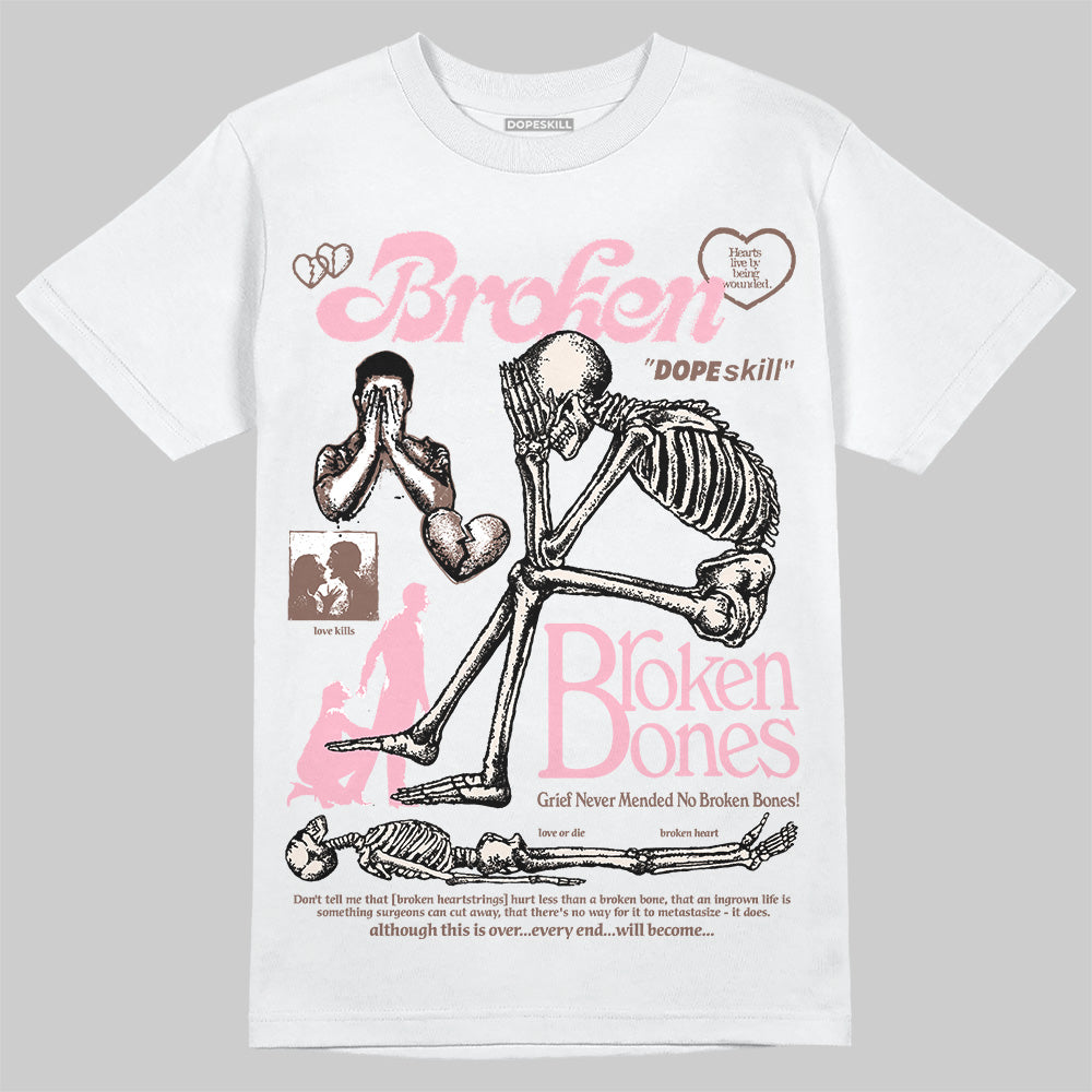 Adidas Campus 00s Dust Cargo Clear ‘Pink’ DopeSkill T-Shirt Broken Bones Graphic Streetwear - White