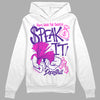 PURPLE Sneakers DopeSkill Hoodie Sweatshirt Speak It Graphic Streetwear - White