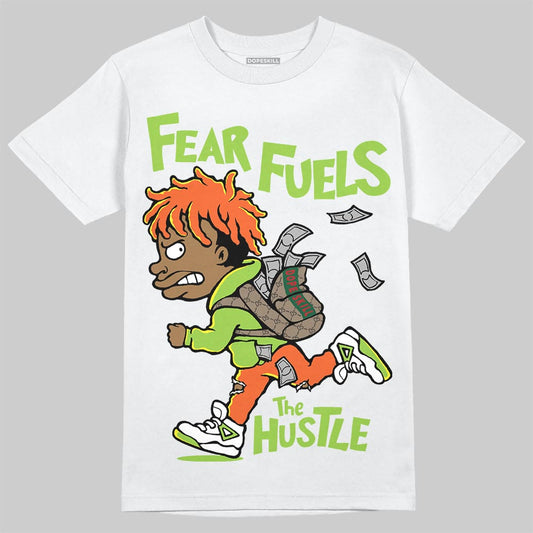Neon Green Sneakers DopeSkill T-Shirt Fear Fuels The Hustle Graphic Streetwear - White