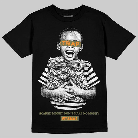 Olive Sneakers DopeSkill T-Shirt Scared Money Don't Make No Money Graphic Streetwear - Black