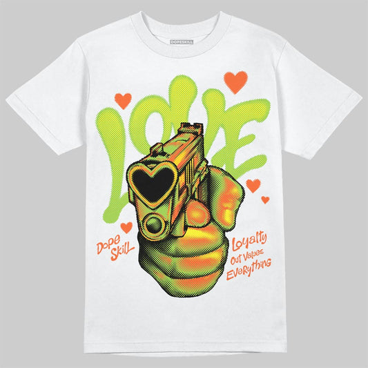 Neon Green Sneakers DopeSkill T-Shirt Love Shot Graphic Streetwear - White