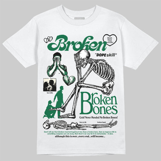 Jordan 13 GS “Pine Green” DopeSkill T-Shirt Broken Bones Graphic Streetwear - White