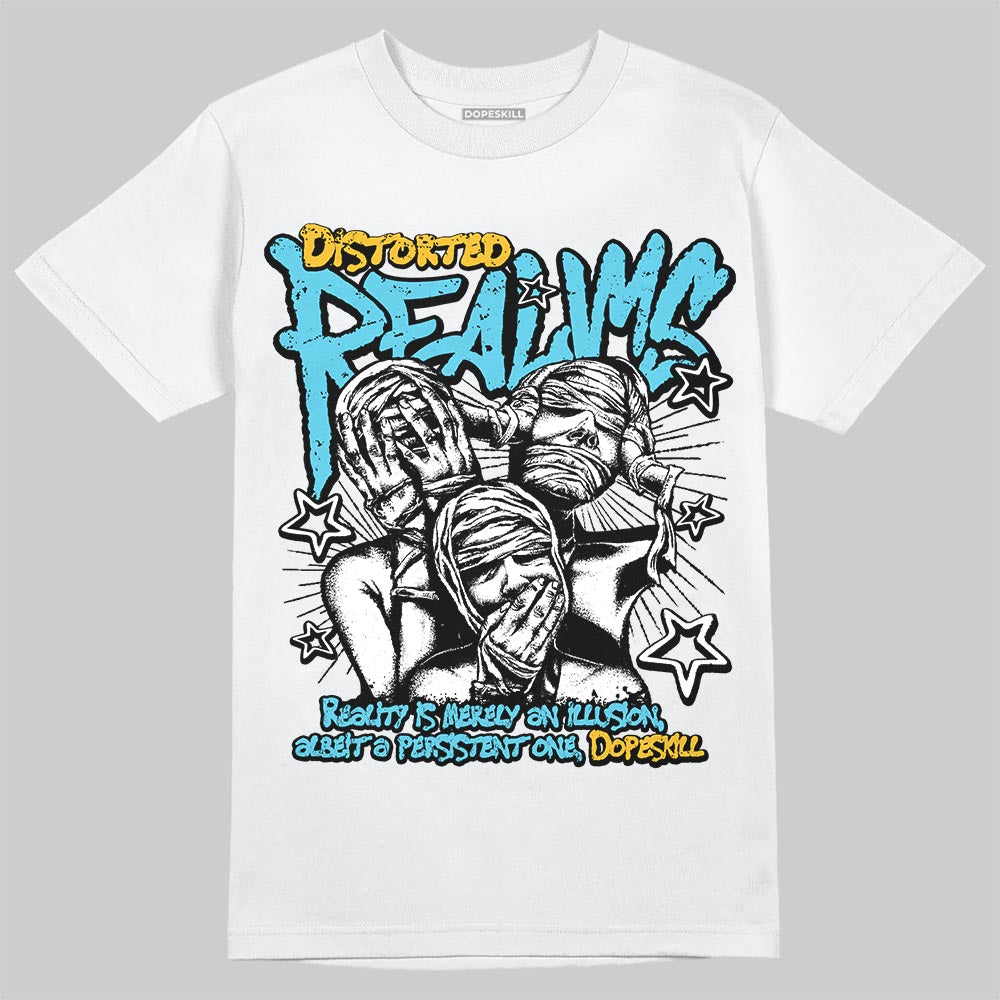Jordan 11 Retro Gamma Blue (2025) DopeSkill T-Shirt Distorted Realms Graphic Streetwear - White